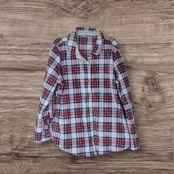 Riders by Lee Womens Long Sleeve Button Up Polar Fleece Jacket Plaid Size L - Picture 1 of 7